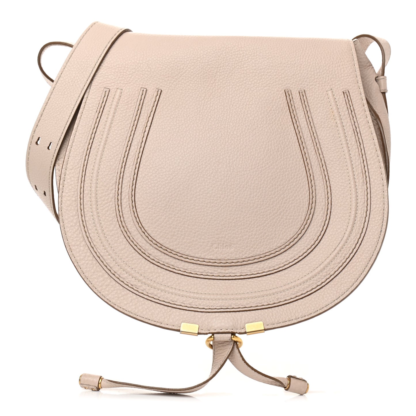 Calfskin Medium Marcie Round Crossbody Bag Blush Nude