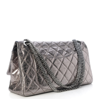 Chanel Metallic Aged Calfskin Quilted 2.55 Reissue 228 Flap Dark Silver 5 of 10