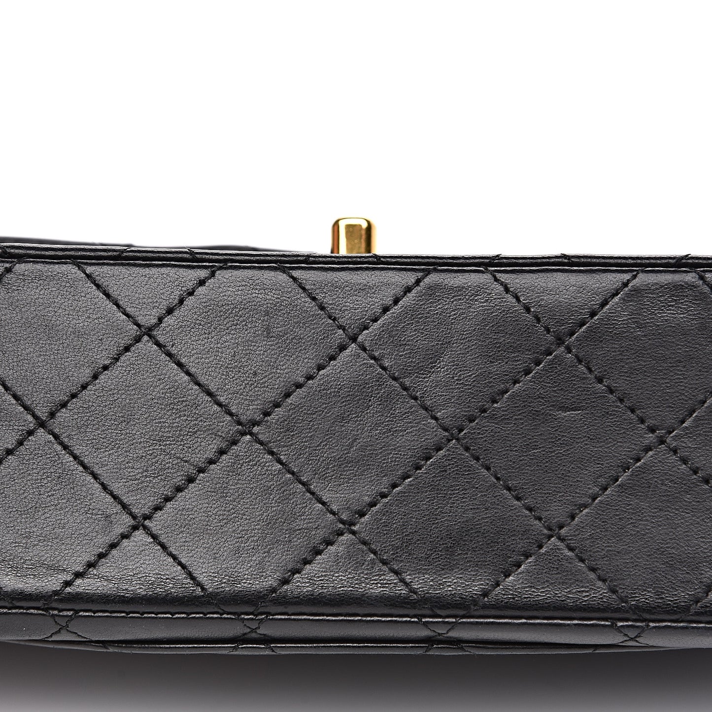 Lambskin Quilted Small Double Flap Black