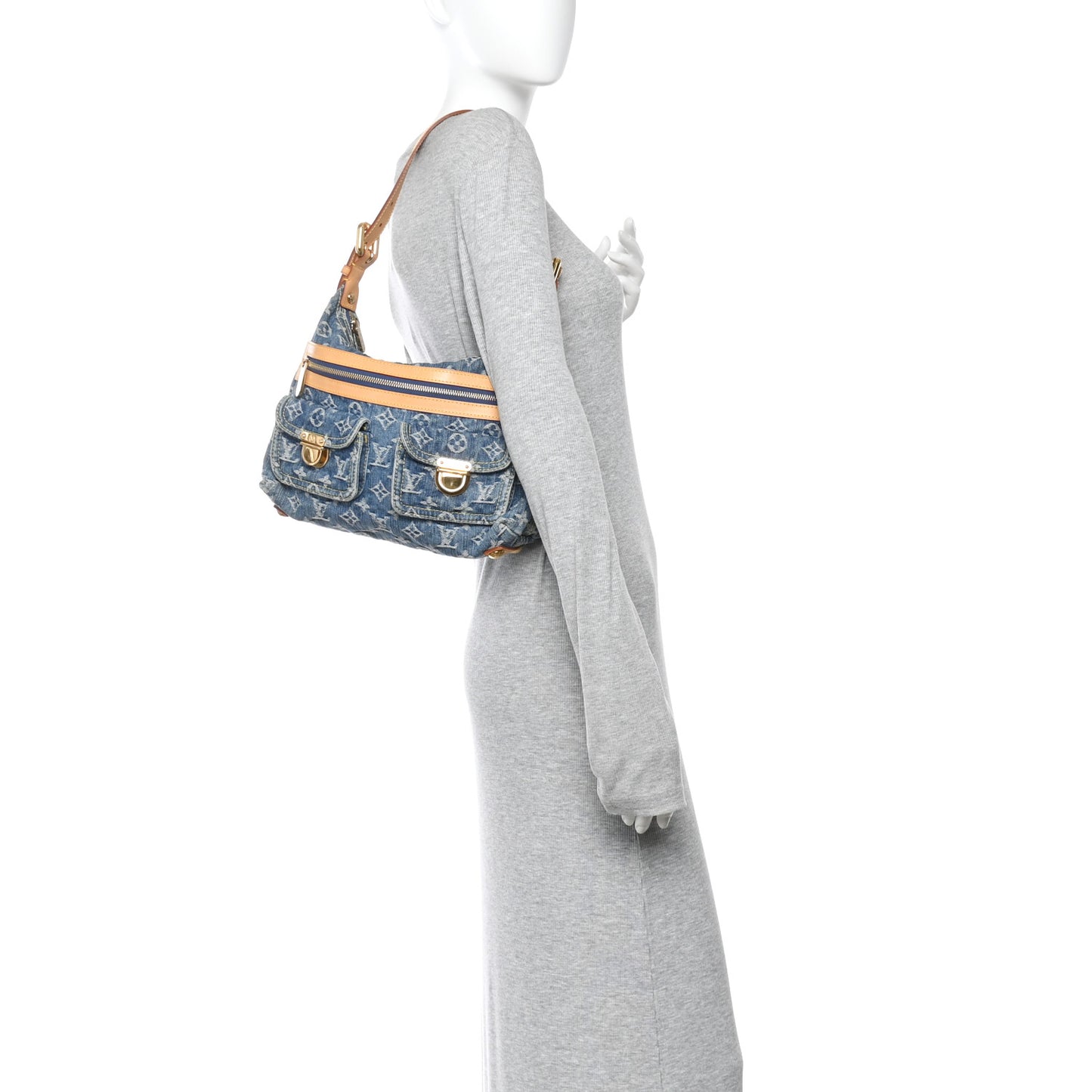 Monogram Denim Baggy PM Blue