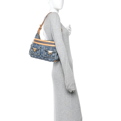 Louis Vuitton Monogram Denim Baggy PM Blue 2 of 9