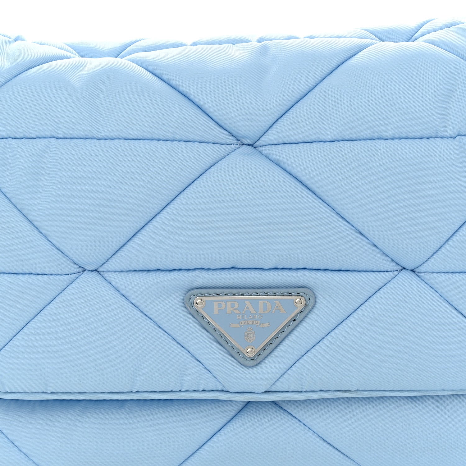 Prada Re-Nylon Quilted Padded Flap Shoulder Bag Celeste 8 of 10