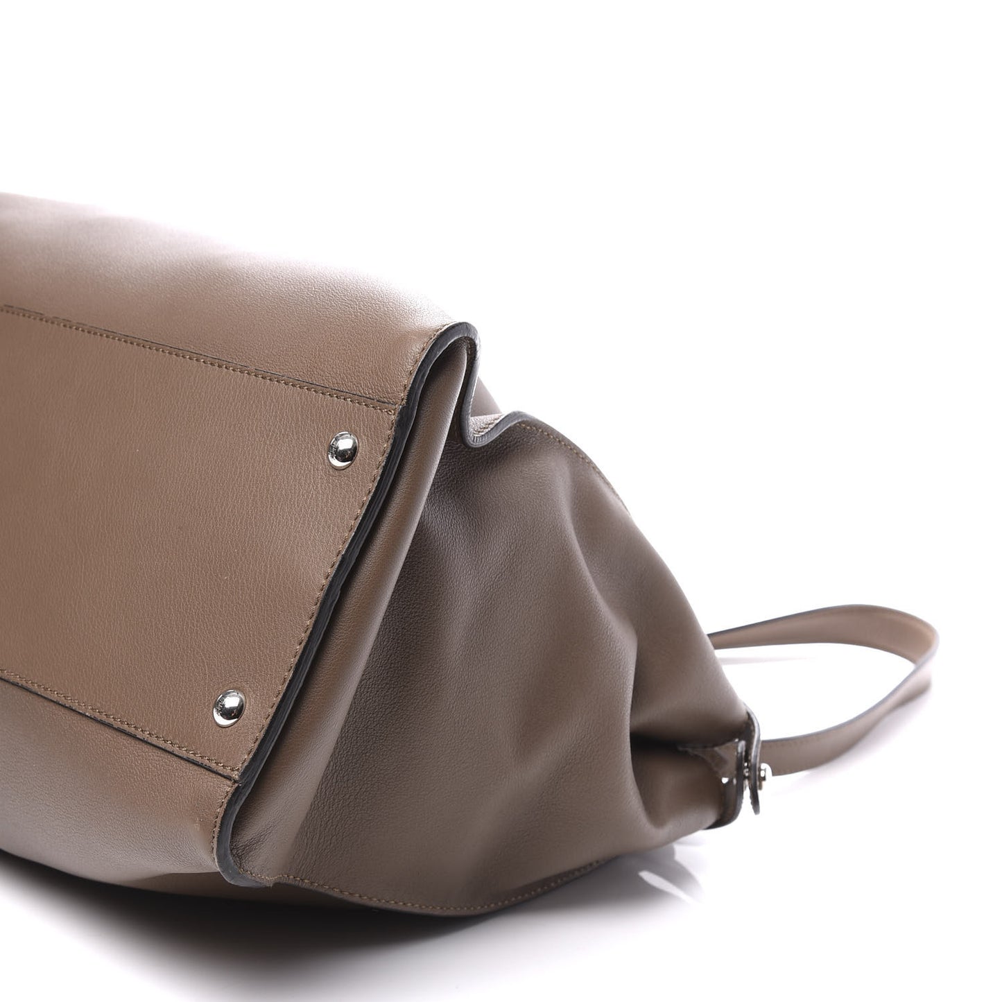 Vitello Dolce Shiny Nappa Large Peekaboo Iconic Satchel Brown