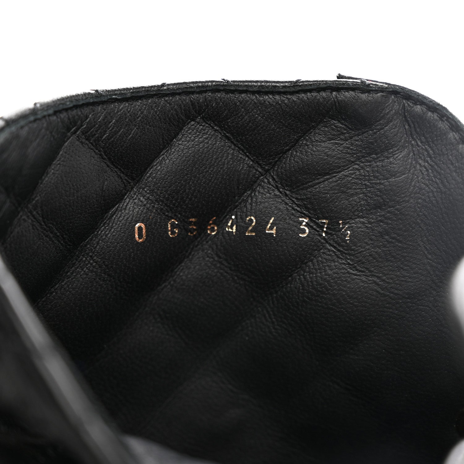 Chanel Shiny Goatskin Calfskin Quilted Lace Up Combat Boots 37.5 Black 10 of 13