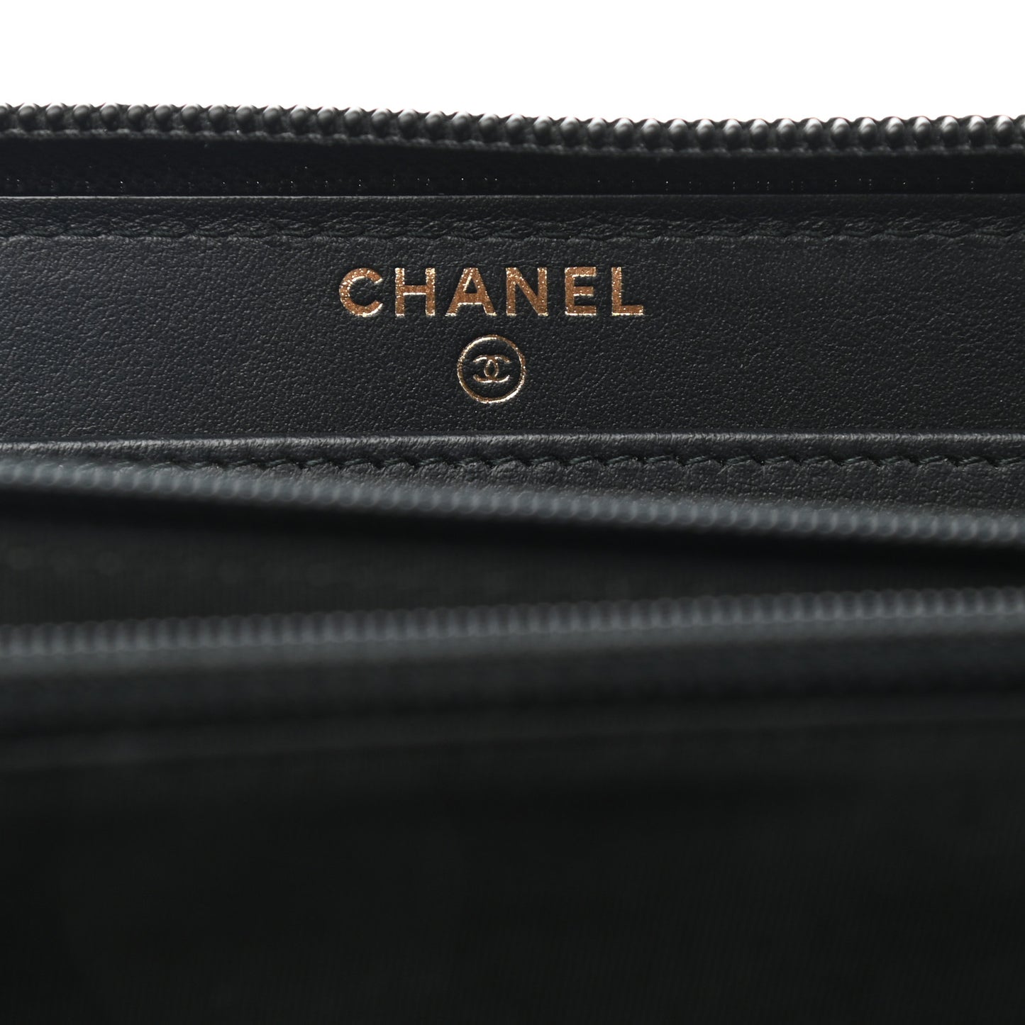 Caviar Quilted Boy Long Zip Around Wallet Black