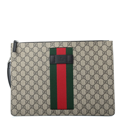 Gucci GG Supreme Monogram Web Medium Documents Holder Beige 1 of 6