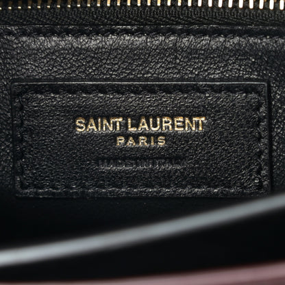 Saint Laurent Velvet Monogram Cassandra Clasp Bag Burgundy 6 of 12