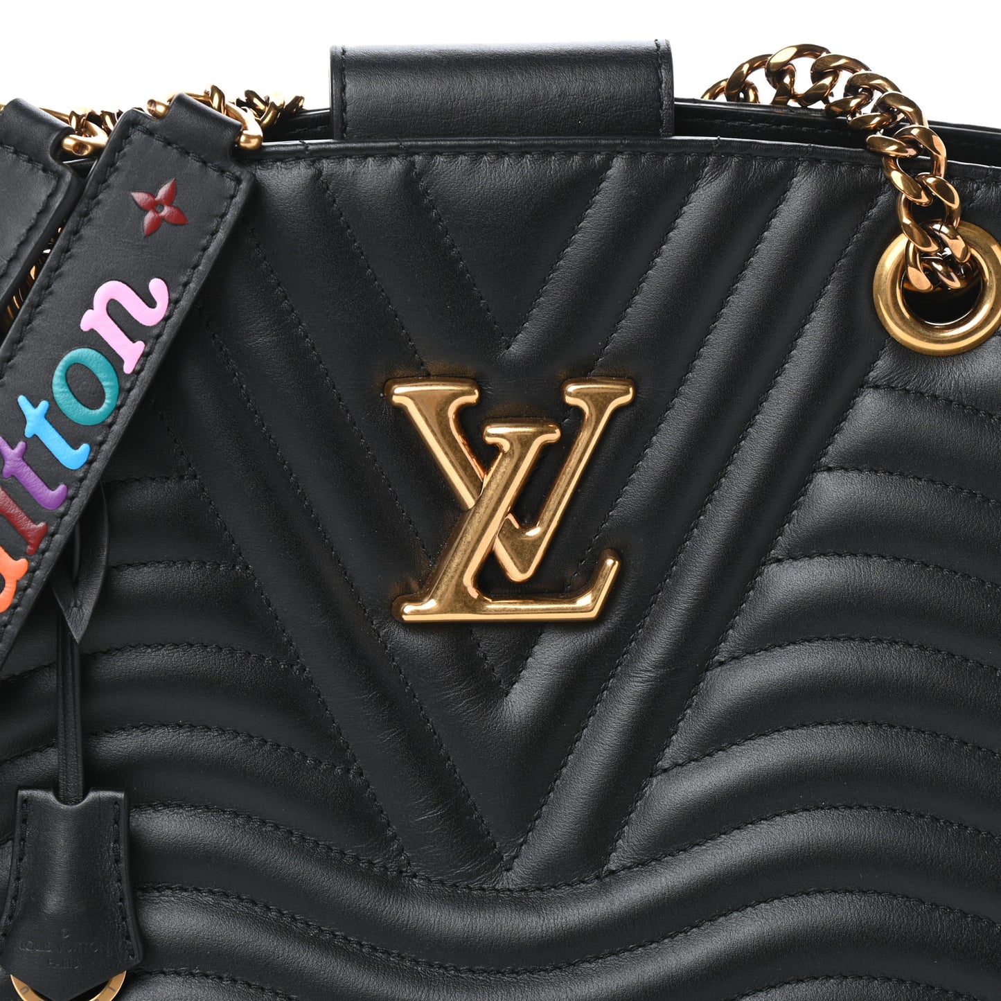 Calfskin New Wave Chain Tote Black