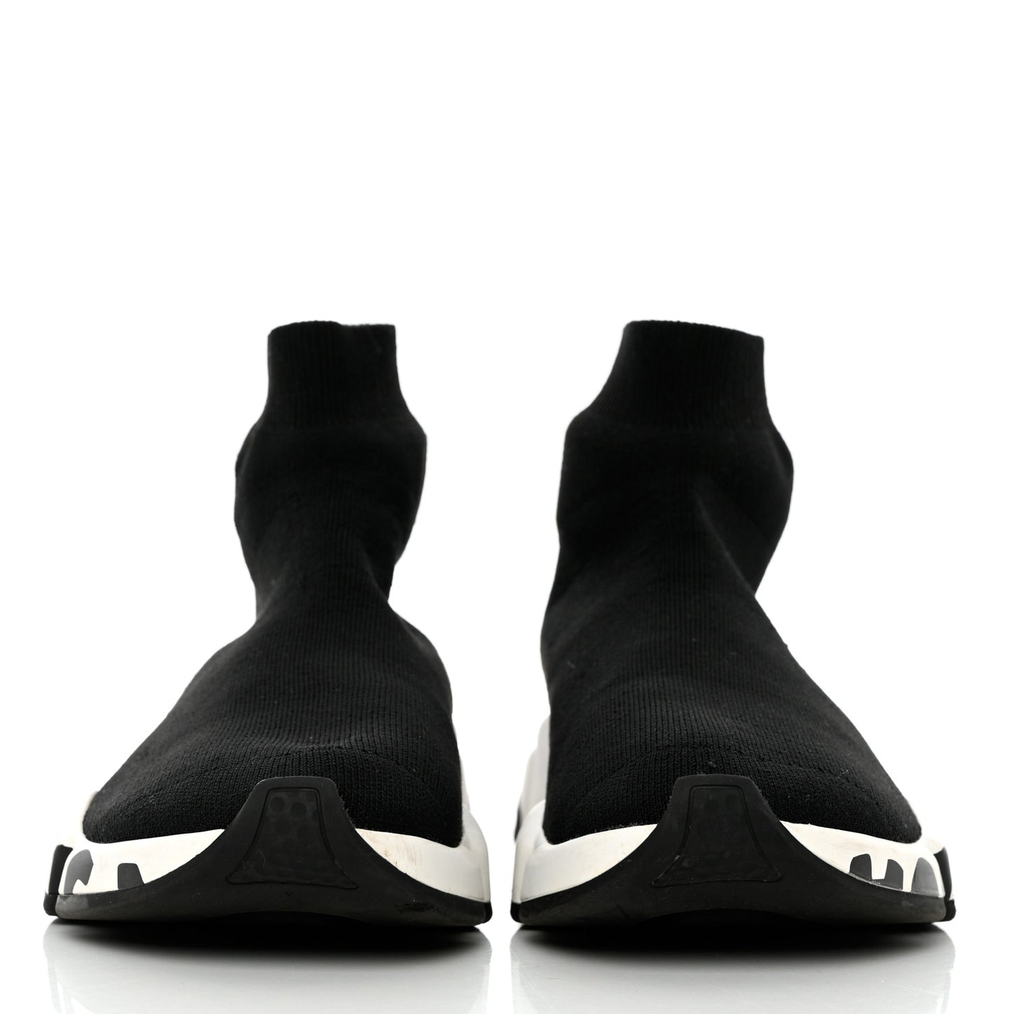 Neoprene Knit Speed Graffiti Sneakers 39 Black White