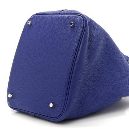 Hermes Taurillon Clemence Matte Alligator Picotin Lock Touch 22 MM Bleu Electrique 9 of 12