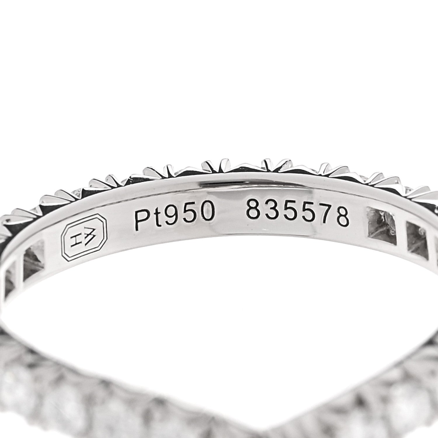 Harry Winston Platinum Diamond Ribbon Wedding Band Ring 49 4.75 4 of 5