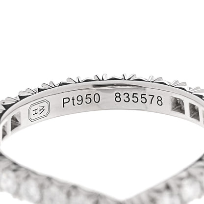 Harry Winston Platinum Diamond Ribbon Wedding Band Ring 49 4.75 4 of 5