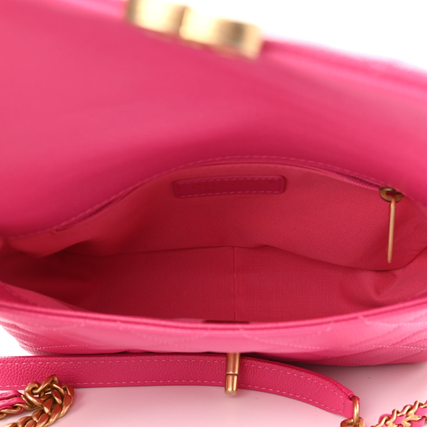 Chanel Shiny Caviar Quilted Small Chain Melody Flap Dark Pink 5 of 9