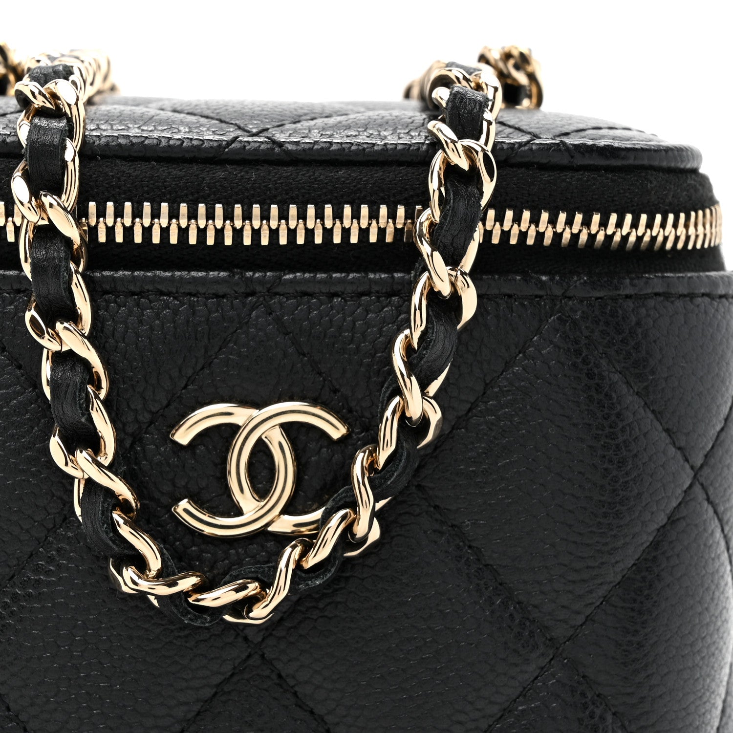 Chanel Caviar Quilted Tiny CC Mini Vanity Case With Chain Black 9 of 12