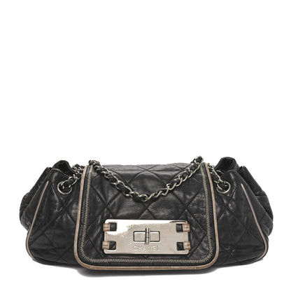 Chanel Lambskin Quilted East West Accordion Flap Black 1 of 11
