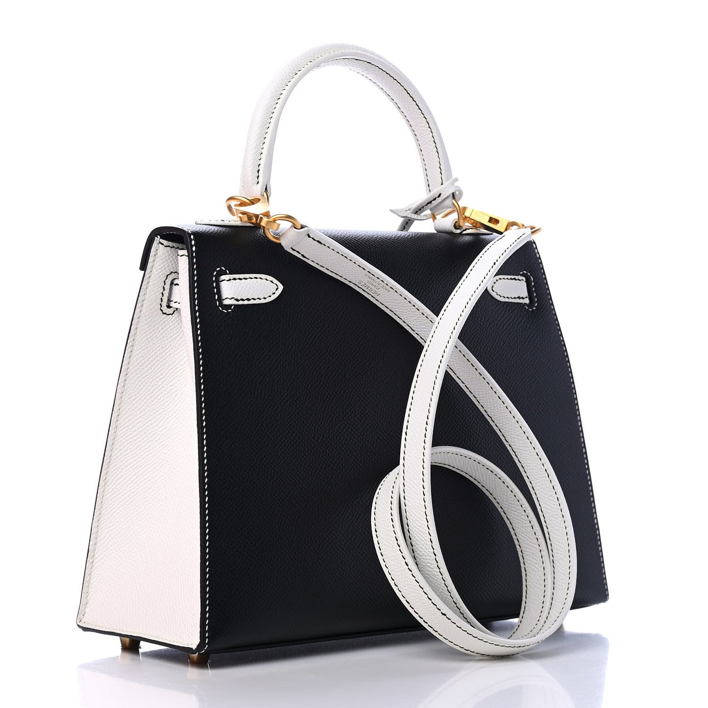 Epsom Bi-Color Horseshoe Kelly Sellier 25 Black White