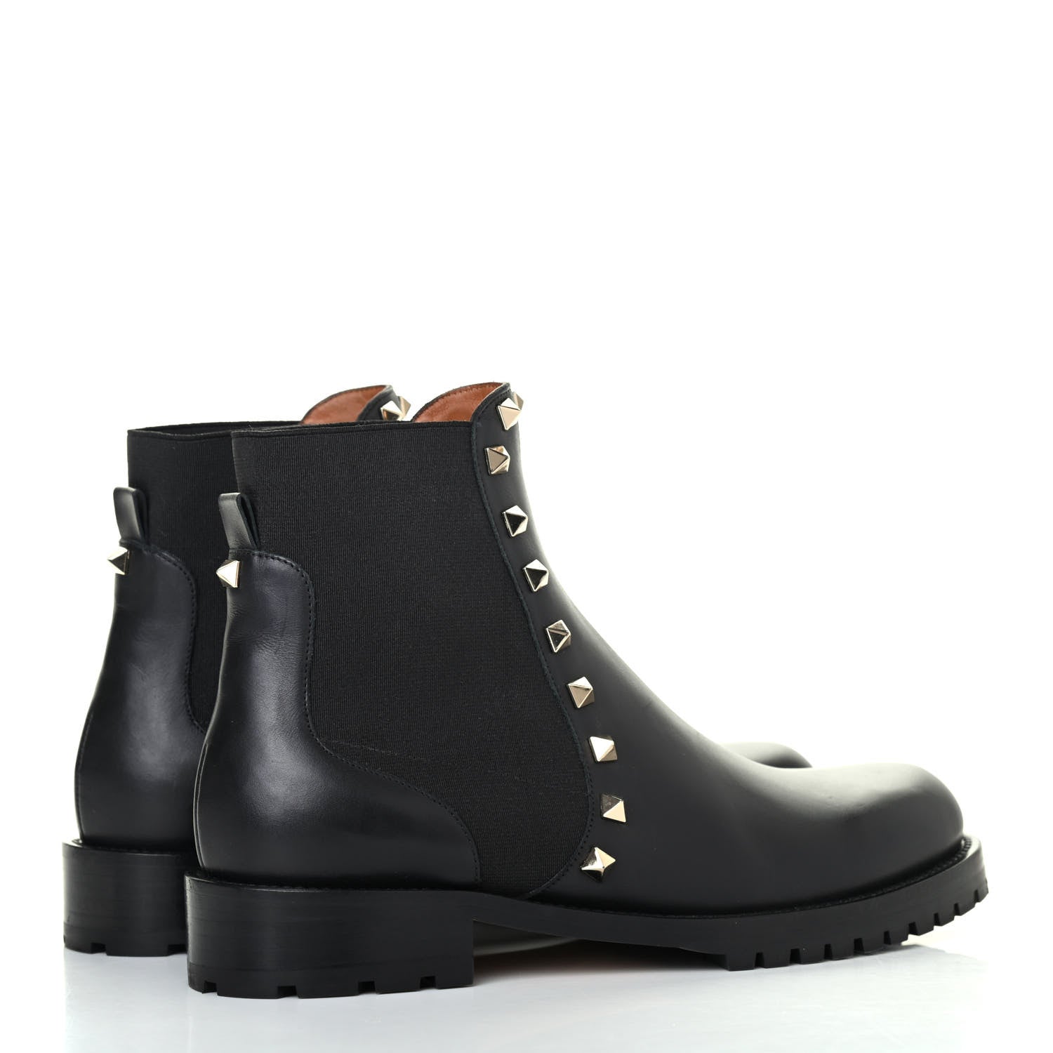 Valentino Garavani Calfskin Rockstud Beatle Chelsea 20mm Ankle Boots 36 Black 3 of 4