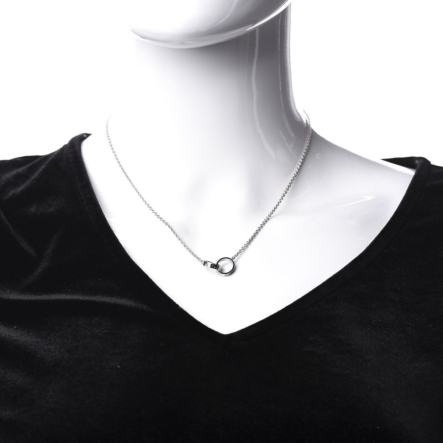 18K White Gold Interlocking LOVE Necklace