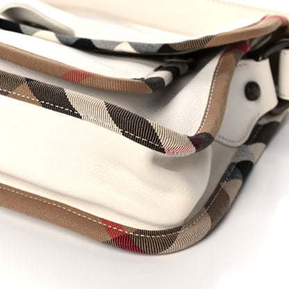 Burberry Calfskin Nova Check Shoulder Bag White 9 of 11