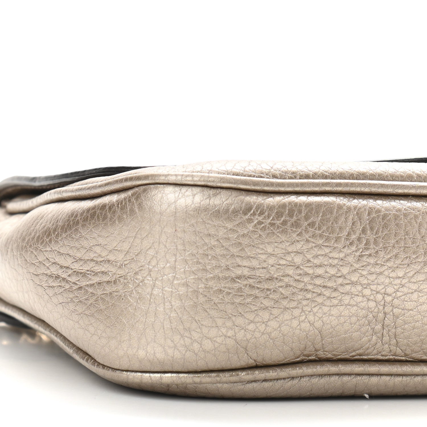 Gucci Metallic Pebbled Calfskin Medium Soho Flap Crossbody Golden Beige 10 of 11