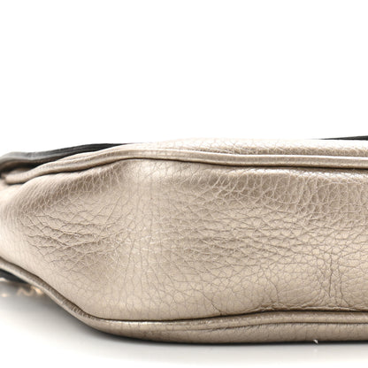 Gucci Metallic Pebbled Calfskin Medium Soho Flap Crossbody Golden Beige 10 of 11