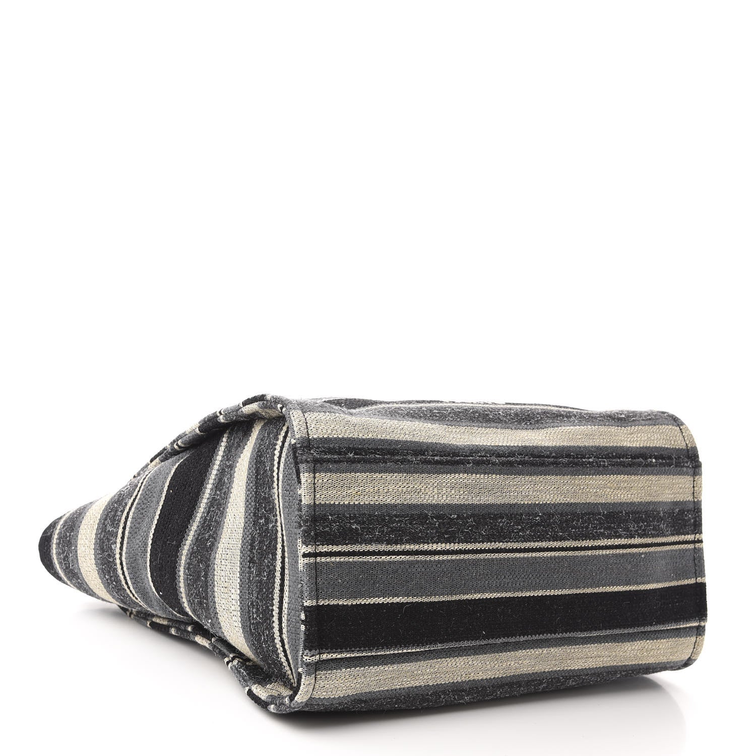 Chanel Striped Canvas Medium Deauville Tote Black 4 of 10