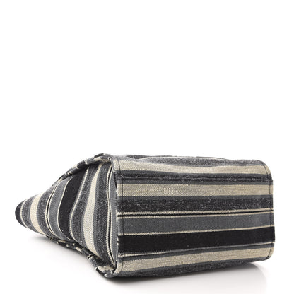 Chanel Striped Canvas Medium Deauville Tote Black 4 of 10