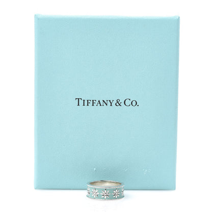 Tiffany Sterling Silver Enamel Daisy Band Ring 53 6.25 5 of 5