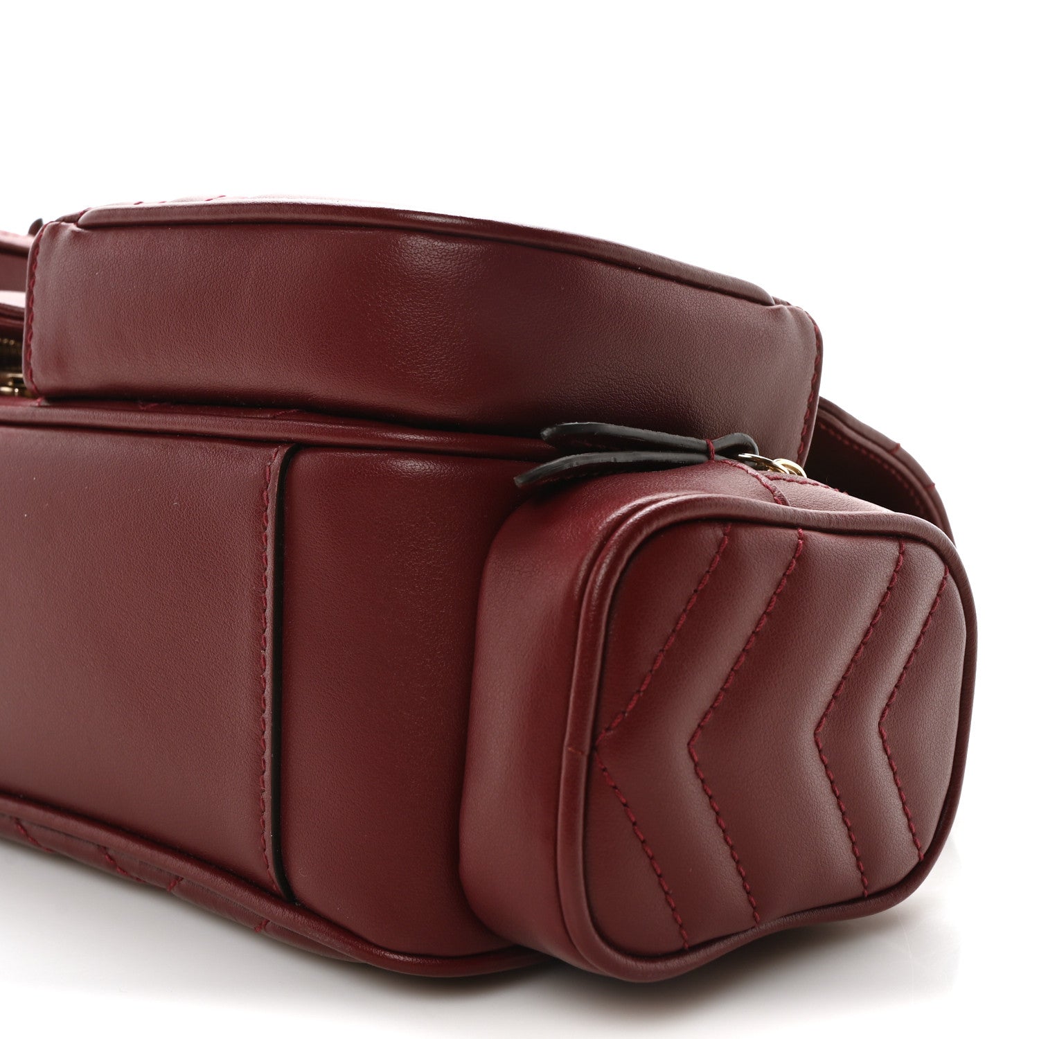 Gucci Calfskin Matelasse Small GG Marmont Multi Pocket Shoulder Bag Rosso Ancora 10 of 10