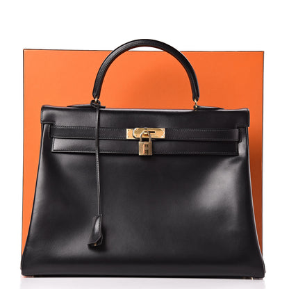 Hermes Box Kelly Retourne 35 Black 11 of 11