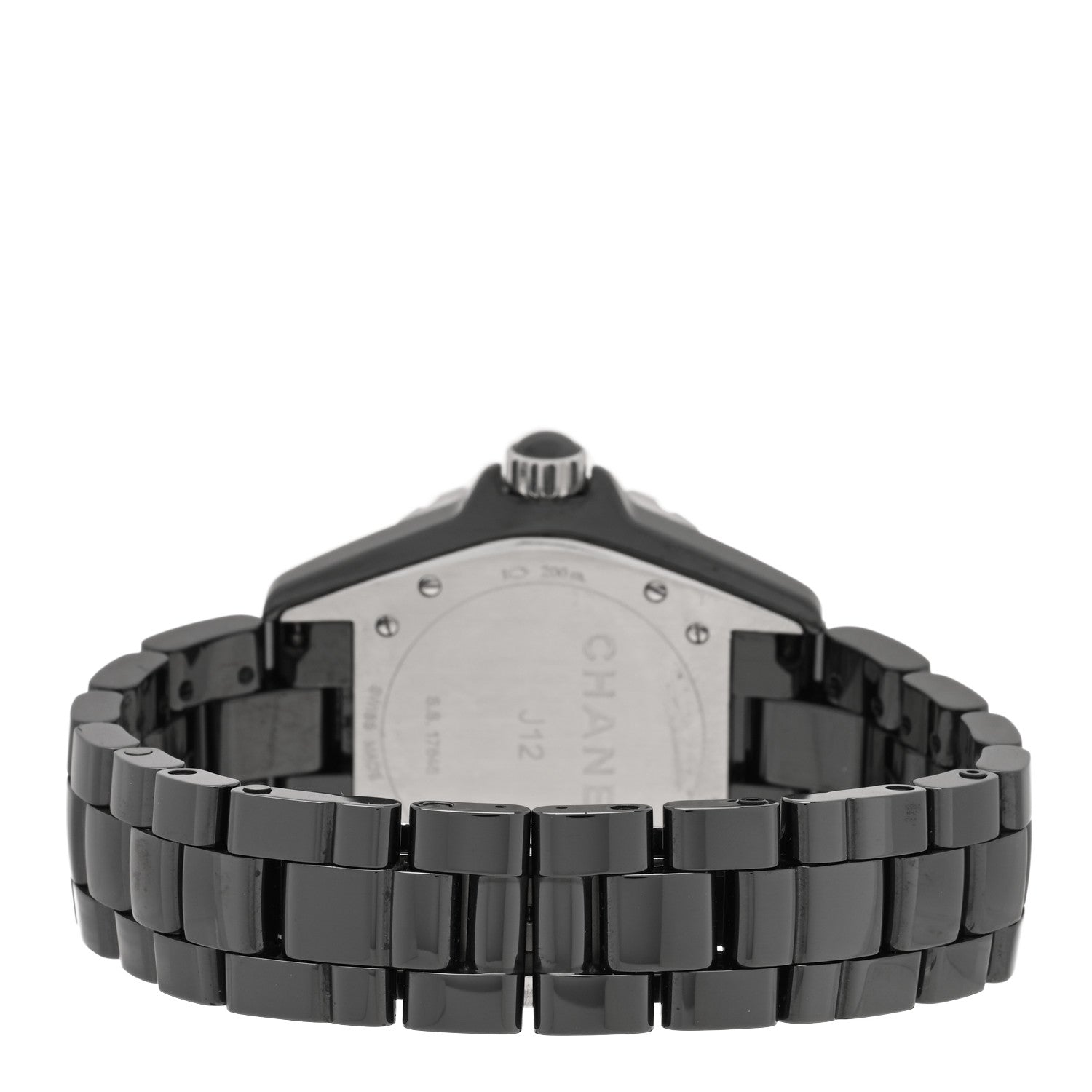 Chanel Stainless Steel Ceramic Diamond 38mm J12 Automatic Watch Black 3 of 5
