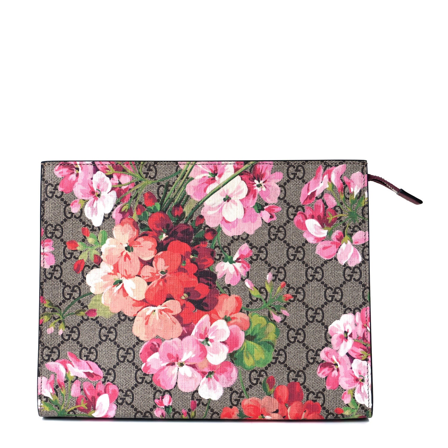 Gucci GG Supreme Monogram Blooms Large Cosmetic Case Beige Multicolor Dry Rose 1 of 7