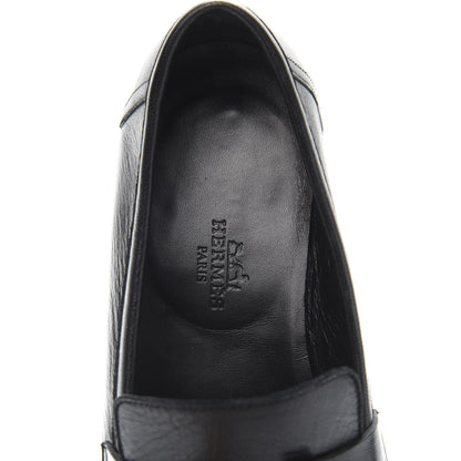 Hermes Goatskin Mens Paris Loafers 40 Black 6 of 9