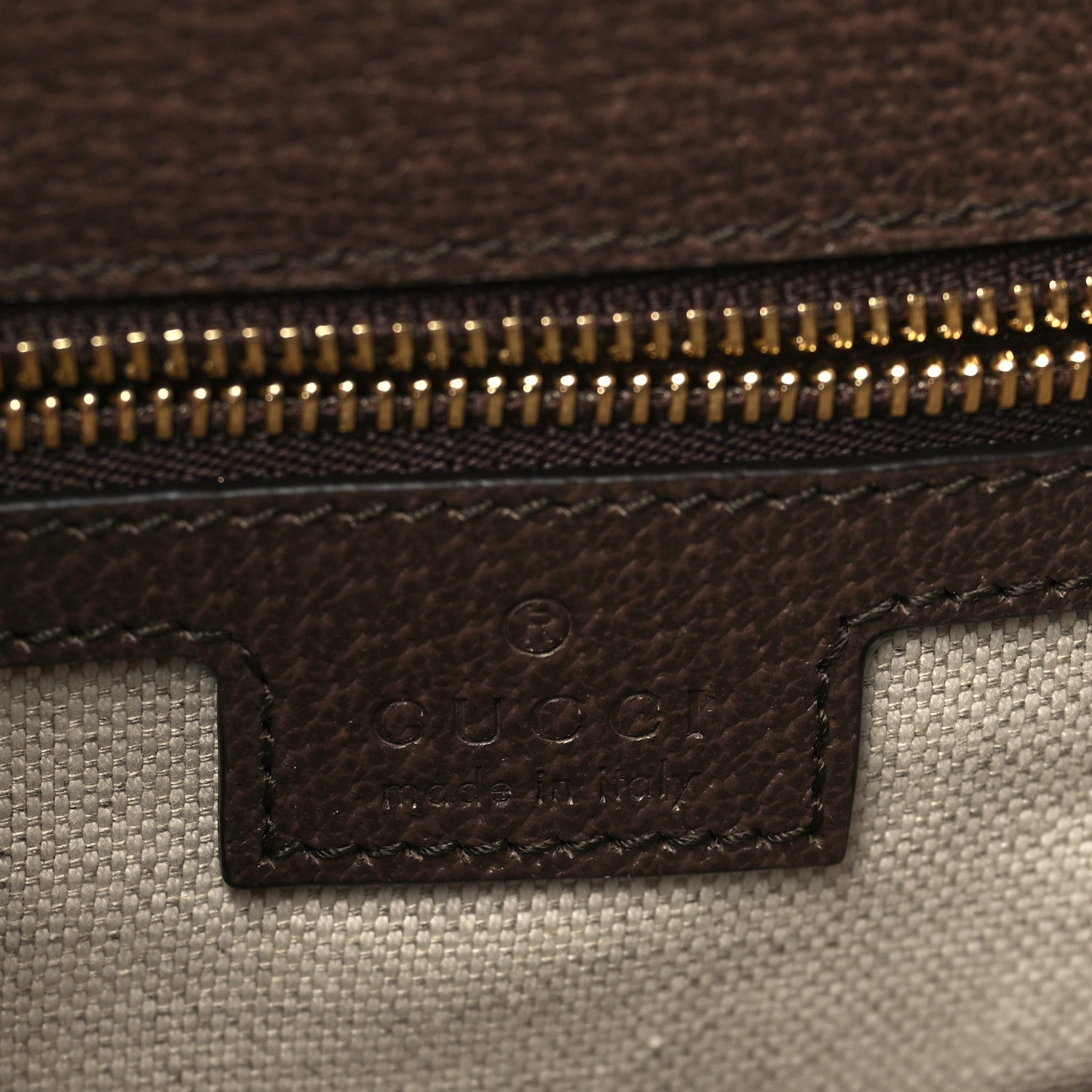 Gucci Monogram Jumbo GG Textured Dollar Calfskin Web Small Ophidia Padlock Top Handle Bag Camel Ebony New Acero 6 of 8