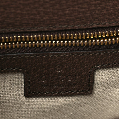 Gucci Monogram Jumbo GG Textured Dollar Calfskin Web Small Ophidia Padlock Top Handle Bag Camel Ebony New Acero 6 of 8