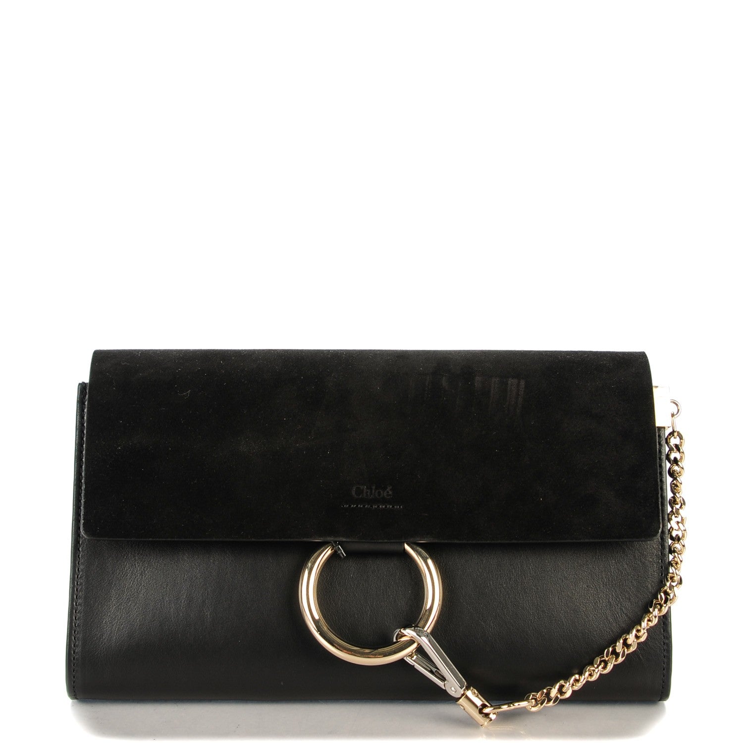 Chloe Suede Calfskin Faye Clutch Black 1 of 7