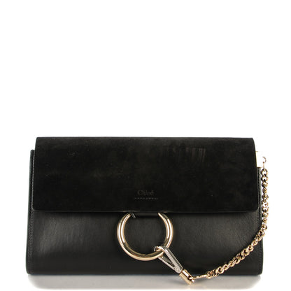 Chloe Suede Calfskin Faye Clutch Black 1 of 7