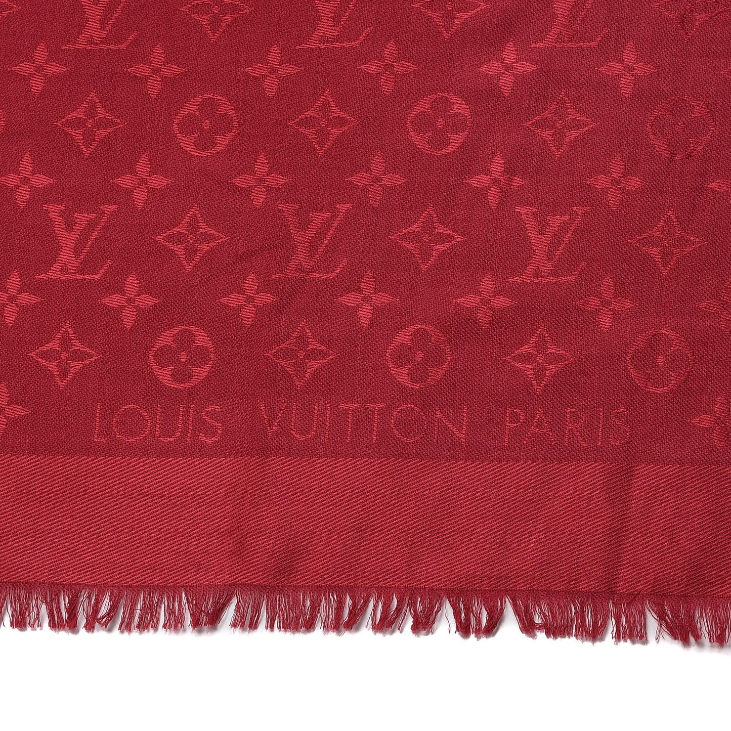 Silk Wool Monogram Shawl Pomme D'Amour