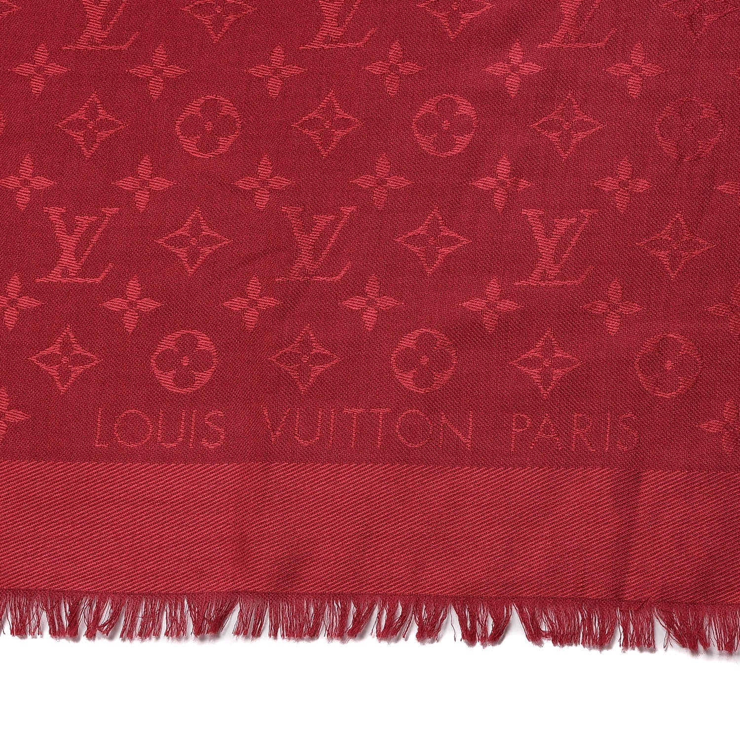 Louis Vuitton Silk Wool Monogram Shawl Pomme D'Amour 3 of 4