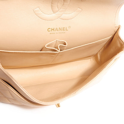 Chanel Caviar Quilted Medium Double Flap Beige Clair 8 of 9