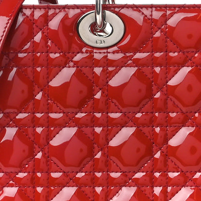 Christian Dior Patent Cannage Large Lady Dior Red 9 of 11
