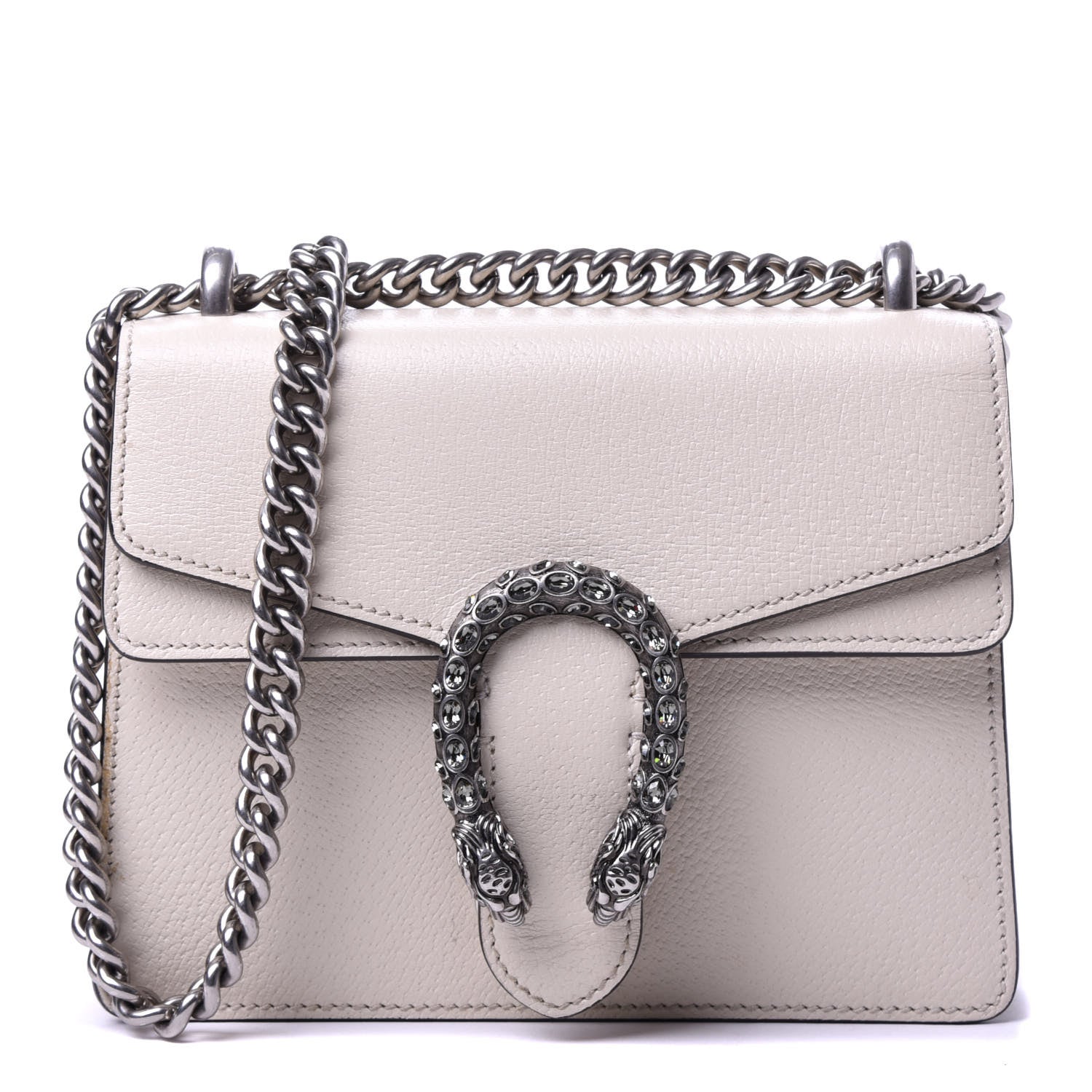 Gucci Textured Calfskin Crystal Mini Dionysus Shoulder Bag Mystic White 1 of 11
