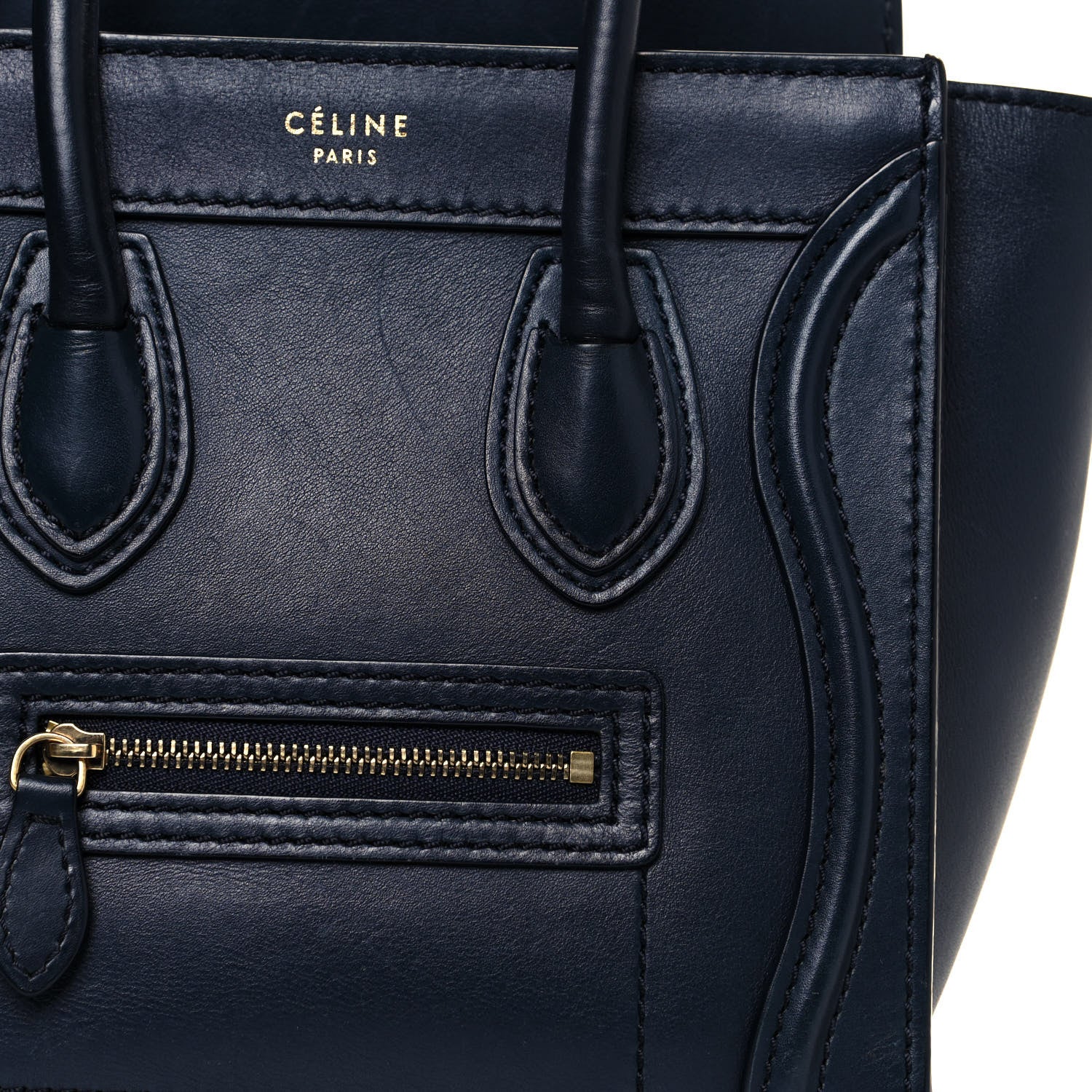 Celine Smooth Calfskin Nano Luggage Midnight 7 of 12
