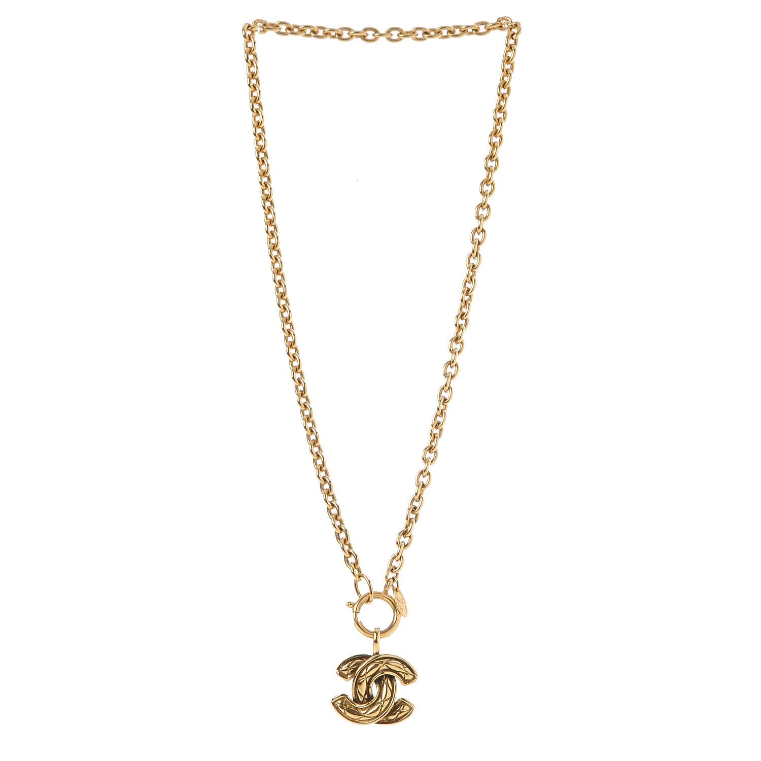 Chanel Quilted CC Long Necklace Gold 3 of 7