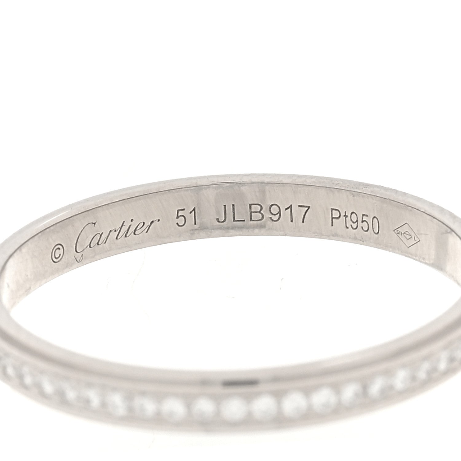 Cartier Platinum Diamond 2.3mm D'Amour Wedding Band Ring 51 5.75 4 of 5