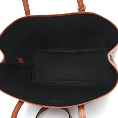 Versace Coated Canvas Calfskin La Greca Signature Shopper Tote Bag Black Caramel 6 of 10