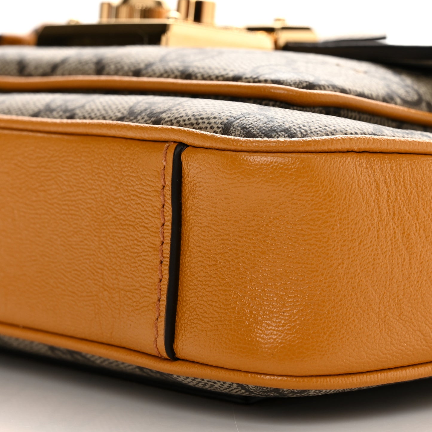 GG Supreme Monogram Calfskin Mini Padlock Flap Pocket Shoulder Bag Beige Mystic White Sun Oil