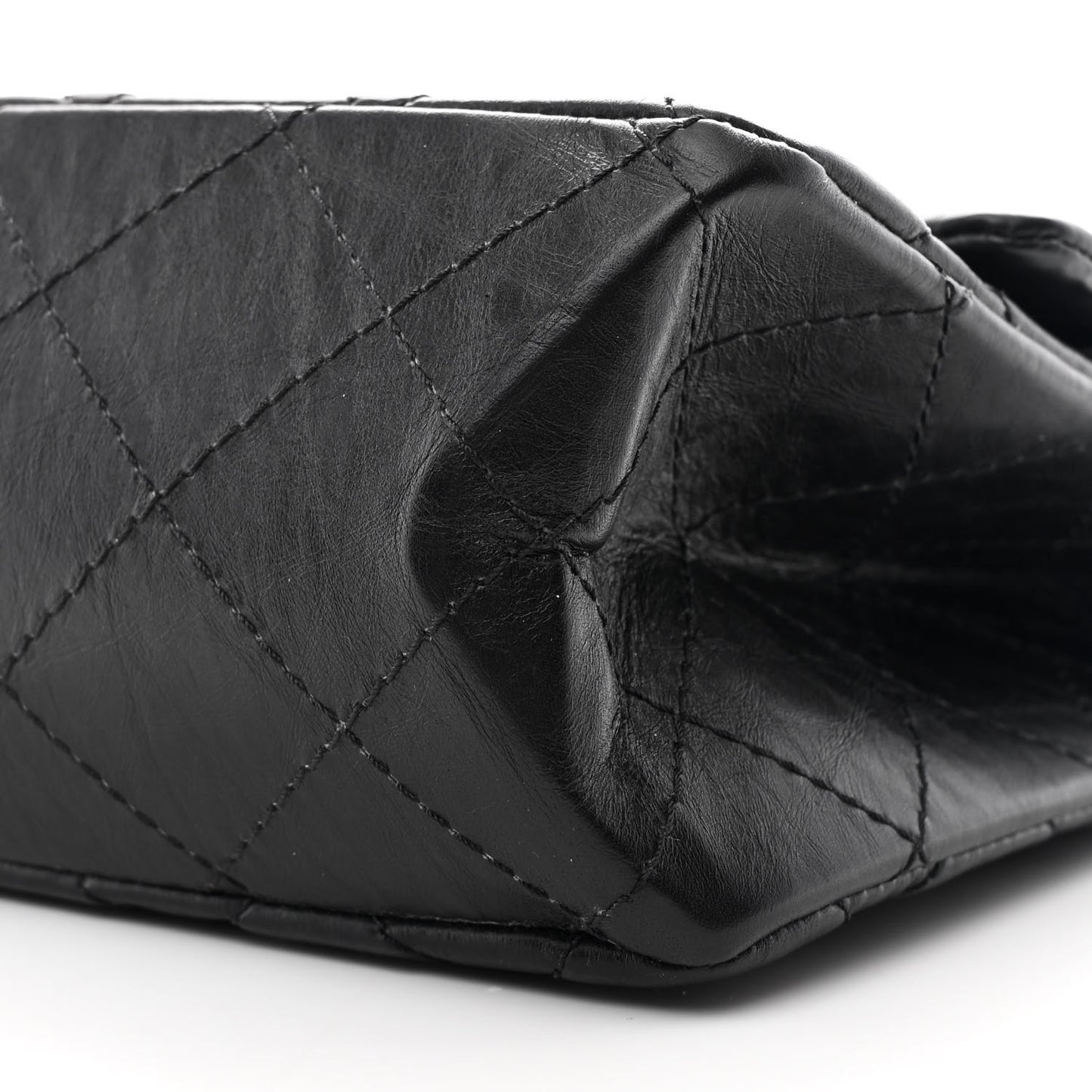 Aged Calfskin Quilted 2.55 Reissue 227 Flap Black