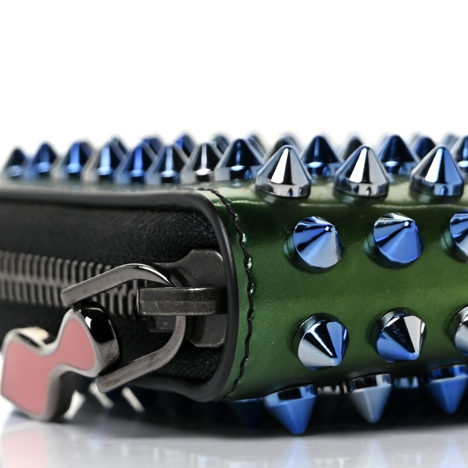 Christian Louboutin Patent Scarabe Spikes Panettone Zip Around Wallet Multicolor 7 of 8