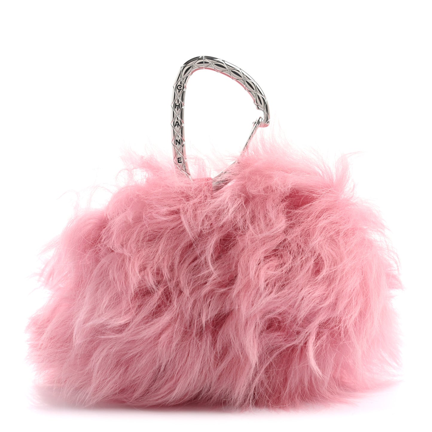 Shearling Lambskin CC Hook Card Holder Pink